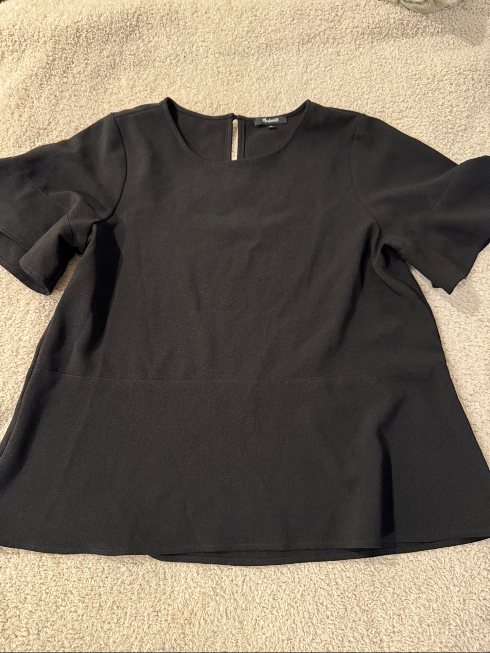 Madewell Black Short-Sleeve Blouse Size large